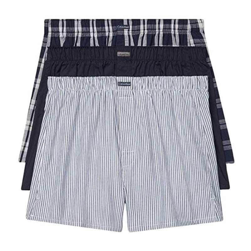 CK内裤男平角裤家居裤Calvin Klein舒适四角日常纯棉3条装NB4006-封面