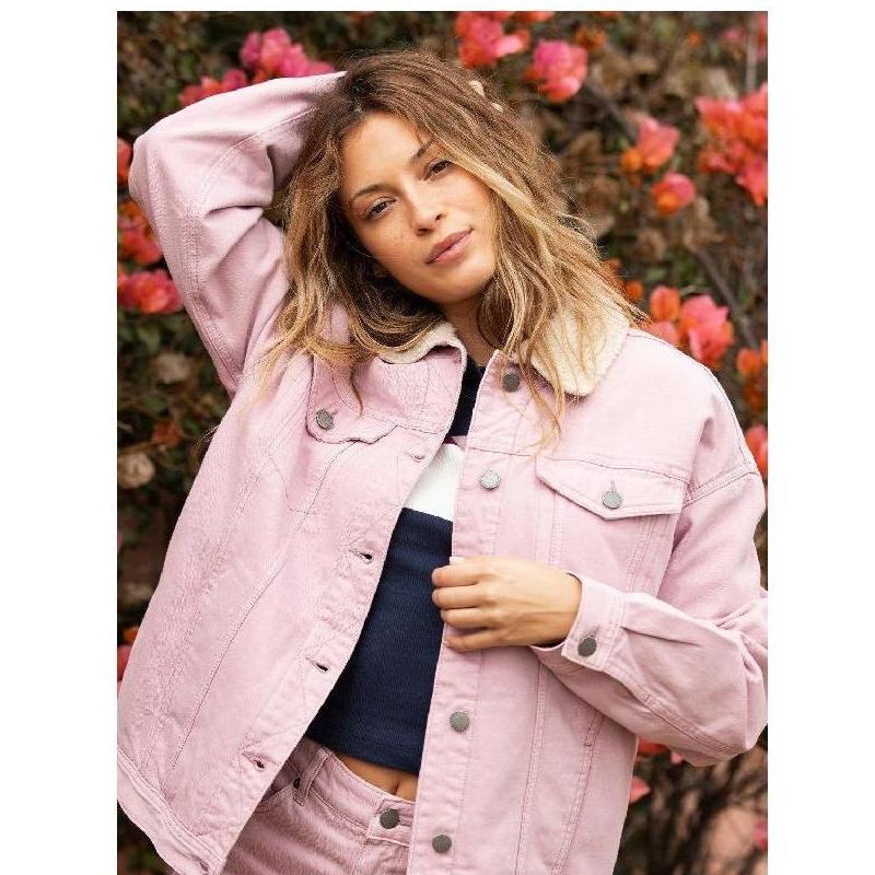 ROXY女短外套上衣夹克休闲时尚透气舒适牛仔夹克正品ERJJK03456