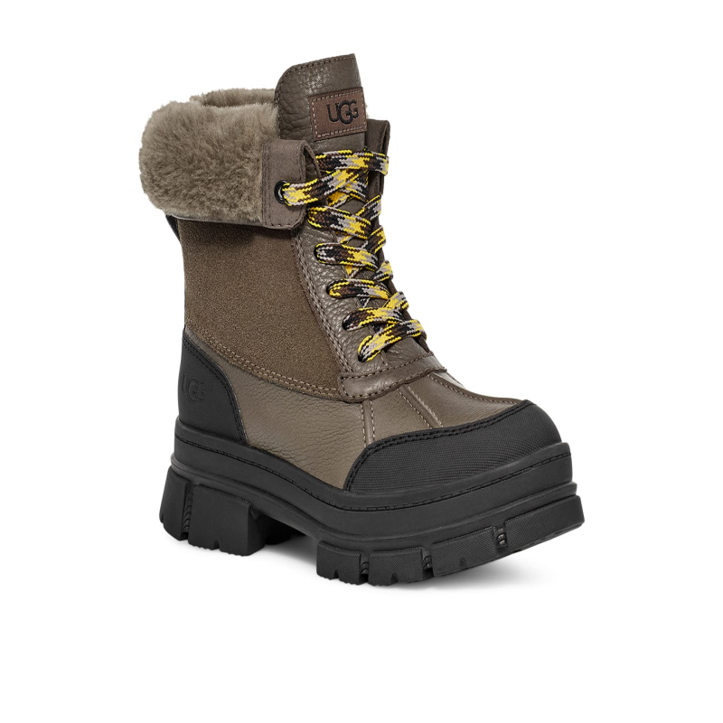 UGG女士靴子工装靴棉靴雪地靴翻毛鞋口系带高帮方跟含羊毛户外冬,女鞋,时尚雪地靴,淘宝优惠券,粉丝福利购,淘宝优惠卷