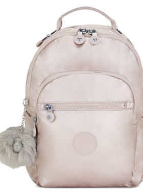 Kipling/凯浦林女款双肩背包旅行包小巧便携时尚金属色16624805