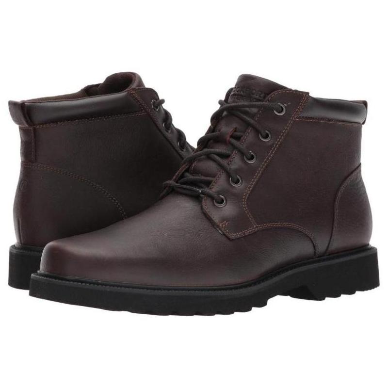 Rockport/乐步男马丁靴系带真皮中筒防水复古棕色正品478Z8998