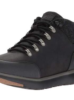 ugg男靴子棉靴冬季保暖防水真皮短筒系带-20?C正品1017275