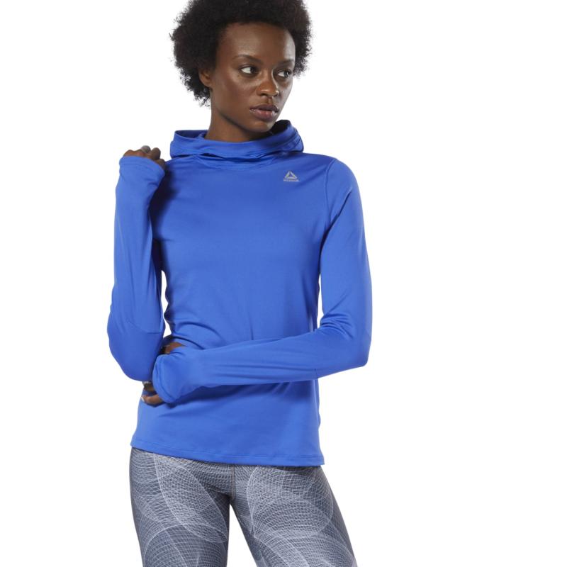 Reebok/锐步女卫衣立领套头连帽修身长袖舒适休闲美国直邮DP6617