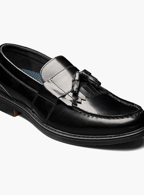 NUNN BUSH男乐福鞋皮鞋流苏英伦风小皮鞋商务休闲鞋春夏橡胶底