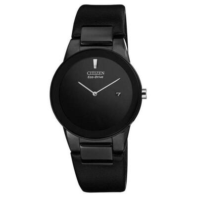 光动能黑色真皮40mm礼物手表