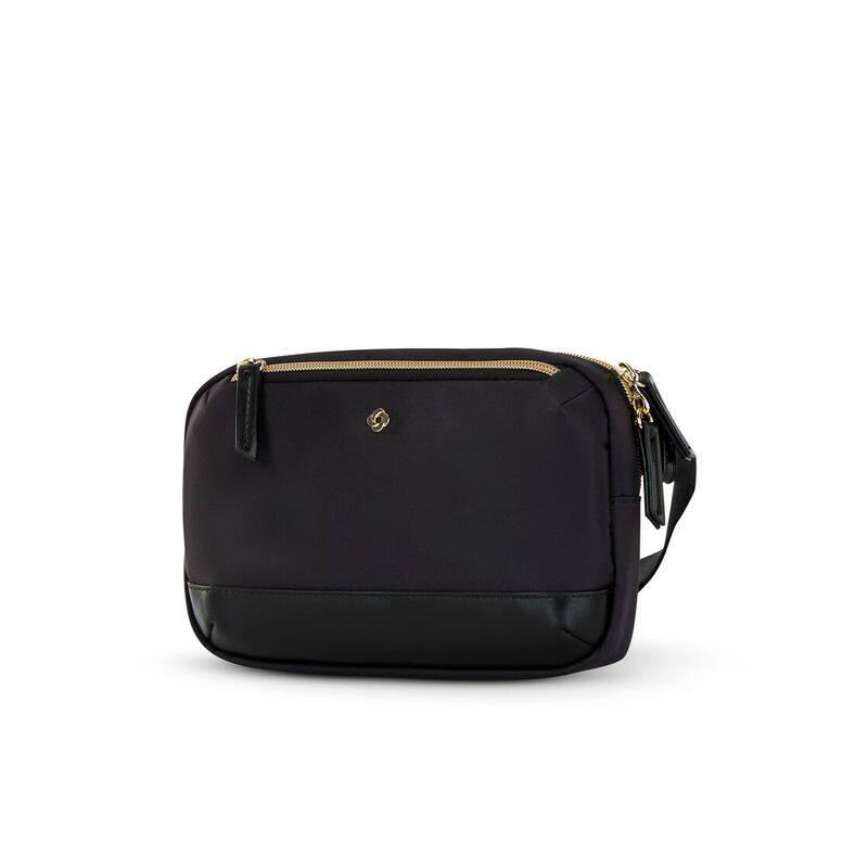Samsonite/新秀丽斜挎包腰包小防水多隔层可调节肩带黑色143258