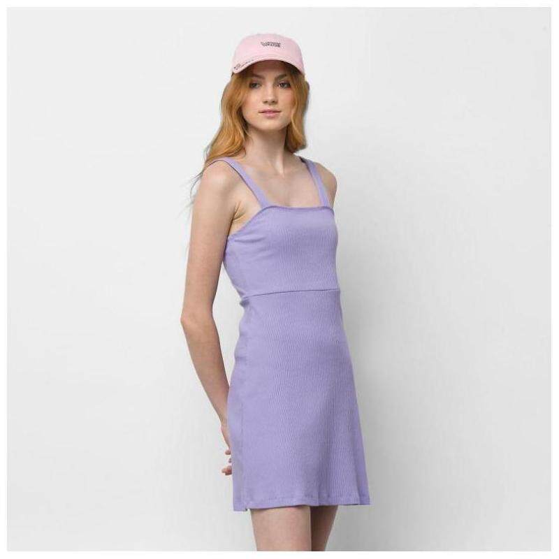 vans/范斯女连衣裙混纺吊带中长款修身纯色清新美国直邮3910430