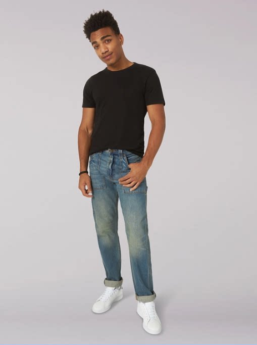 lee/李牌男牛仔裤中腰直筒水洗宽松百搭舒适四季正品2090230