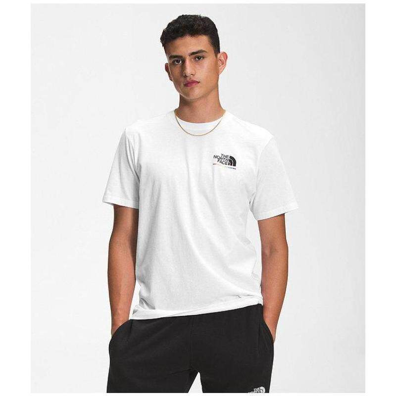 北面the north face男t恤短袖夏季简约logo白色纯棉正品nf0a7r7z