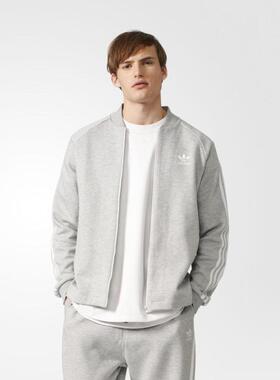 Adidas/阿迪达斯棒球衫男浅灰色休闲夹克外套1美国直邮BK7219