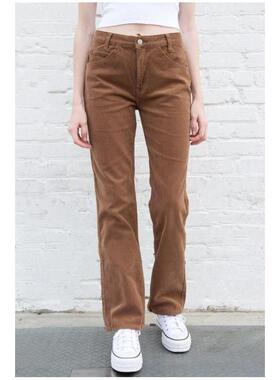 brandy melvilleBM长裤女直筒裤灯芯绒复古美式休闲5744617