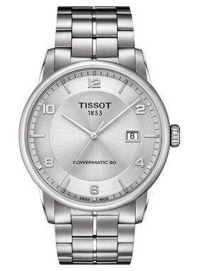 天梭男手表Tissot机械表豪华Powermatic 80钢带T0864071103700