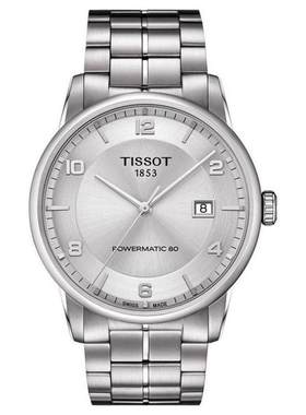 天梭男手表Tissot机械表豪华Powermatic 80钢带T0864071103700