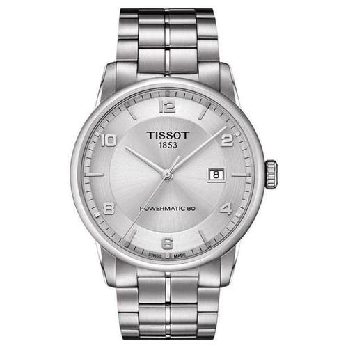 天梭男手表Tissot机械表豪华Powermatic 80钢带T0864071103700