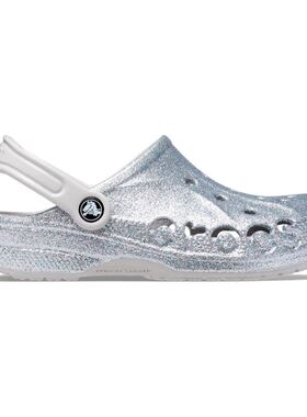 卡骆驰crocs男女洞洞鞋凉拖鞋银色BAYA闪光轻便透气沙滩鞋205925