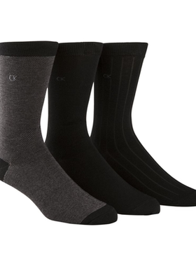 Calvin Klein/凯文克莱男袜子3双中筒袜运动吸汗百搭时尚吸汗时尚