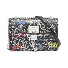 Сумка dkny/唐可娜儿女单肩包链条小方包锁头涂鸦logo皮质正品10943676 DKNY/logo