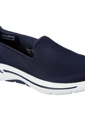 Skechers/斯凯奇女鞋网面休闲鞋一脚蹬平跟中口软底正品124401