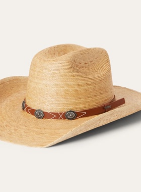 STETSON草帽牛仔墨西哥棕榈牛仔帽防晒遮阳帽户外沙滩帽沙漠帽子