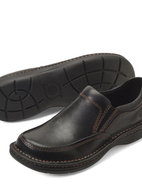 Born/博仁男鞋休闲皮鞋牛津鞋皮质套脚商务平底乐福鞋春夏11743