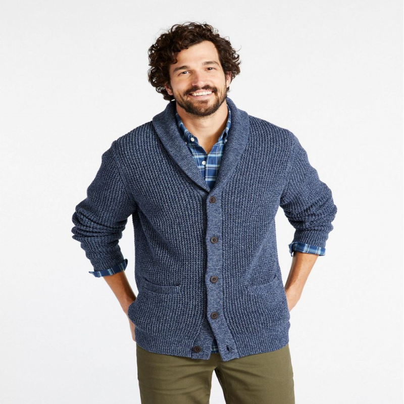 L.L.Bean/宾恩男士毛衣开衫系扣大翻领长袖休闲春季正品TA516104