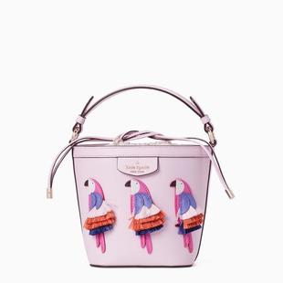 Kate pippa单肩手提包粉鹦鹉小号正品 WKRU6840 Spade水桶包