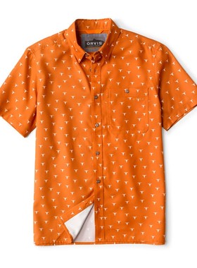 ORVIS男士衬衫方领短袖春夏半截袖柔软百搭吸湿排汗运动休闲2Z5S