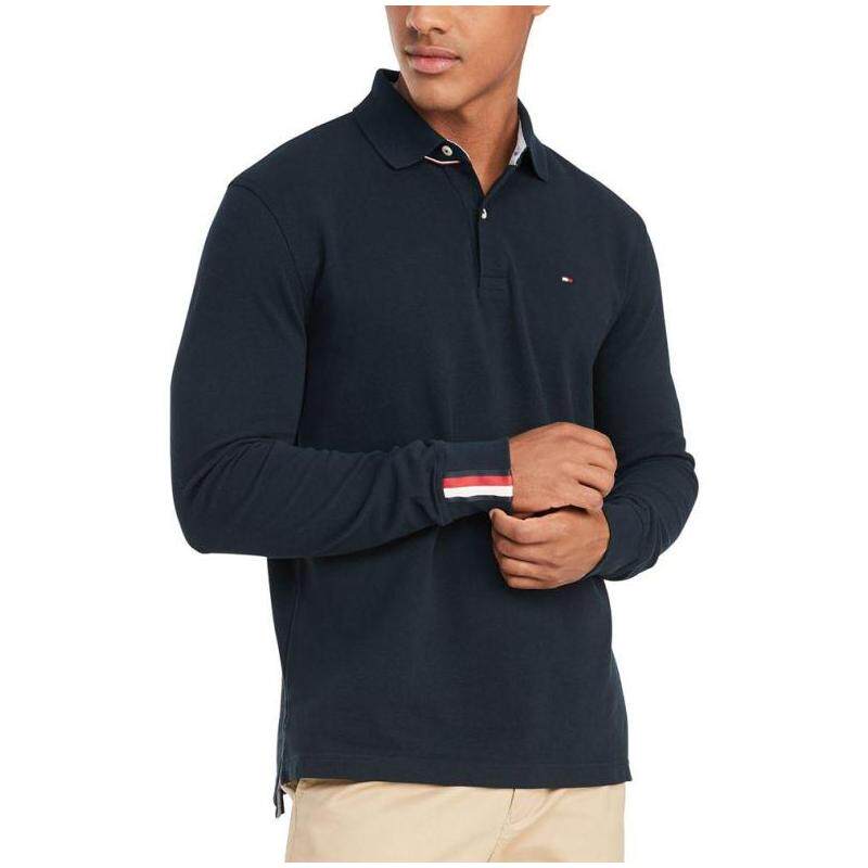 tommy hilfiger/汤米男polo衫纯棉长袖纯色柔软小logo正品9615998
