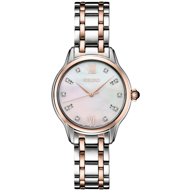 Seiko/精工女士手表石英机芯双色渐变圆形不锈钢腕表30mm13059141