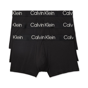 凯文克莱男士 Calvin 弹力 Klein 3件装 柔软现代莫代尔时尚 平角内裤