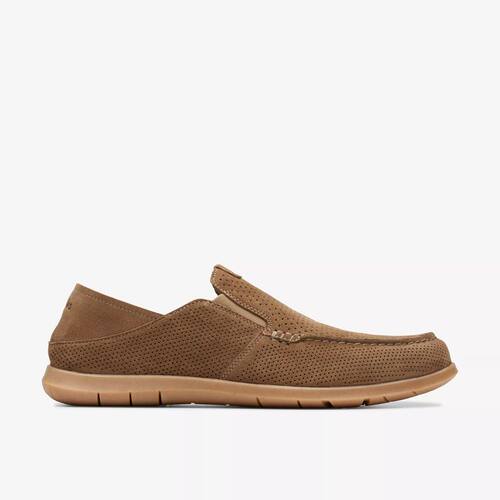 clarks/其乐男鞋一脚蹬休闲鞋绒面革FLEXWAY EASY春秋平底透气