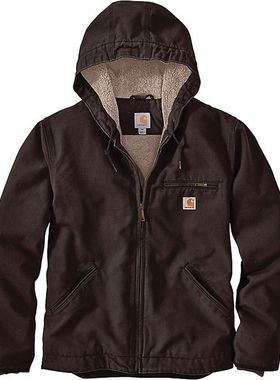 秋冬热销carhartt卡哈特男休闲夹克开衫加绒保暖连帽上衣外套J141