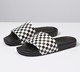 Vans V26845 舒适休闲黑白棋盘格正品 范斯男拖鞋 一字拖夏季