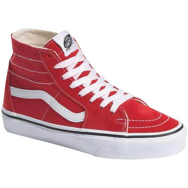 vans范斯女鞋帆布鞋高帮系带板鞋运动鞋sk8-hi红色正品899062