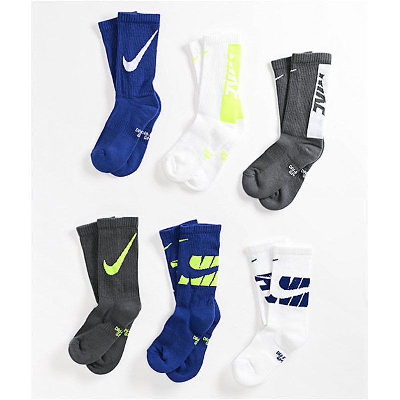 Nike/耐克男女中大童Everyday Cushioned6双运动袜休闲高筒袜正品
