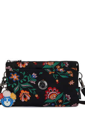 Kipling凯浦林女包猴子包精致小碎花斜挎包单肩包可手拿刺绣花卉