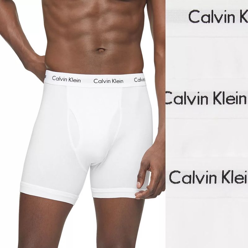 Calvin Klein/凯文克莱男平角四角内裤 柔软舒适弹性经典logo字母