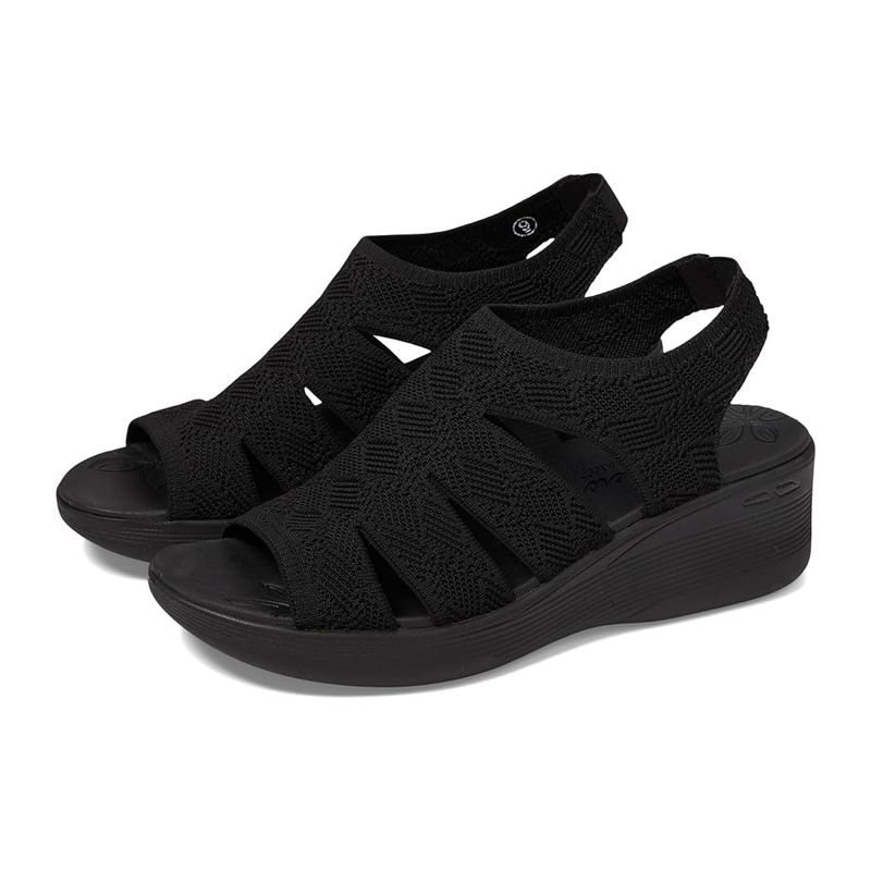 Skechers/斯凯奇女鞋凉鞋高跟鞋坡跟通勤露趾百搭绑带夏季163394