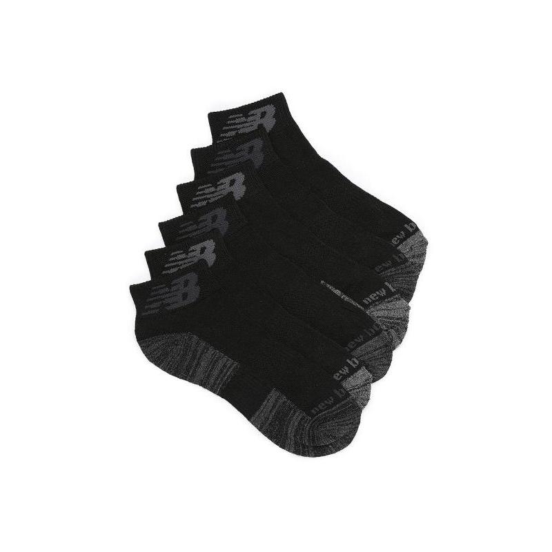 NEW BALANCE NB男袜子短袜黑色透气logo舒适6双正品482341