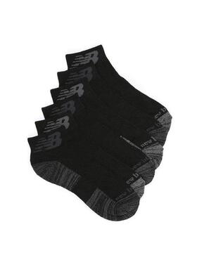 NEW BALANCE NB男袜子短袜黑色透气logo舒适6双正品482341