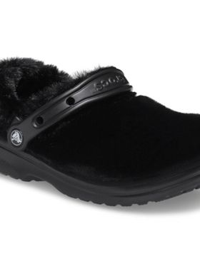 crocs卡洛驰男女毛毛鞋休闲秋冬懒人鞋一脚蹬轻便保暖正品207303