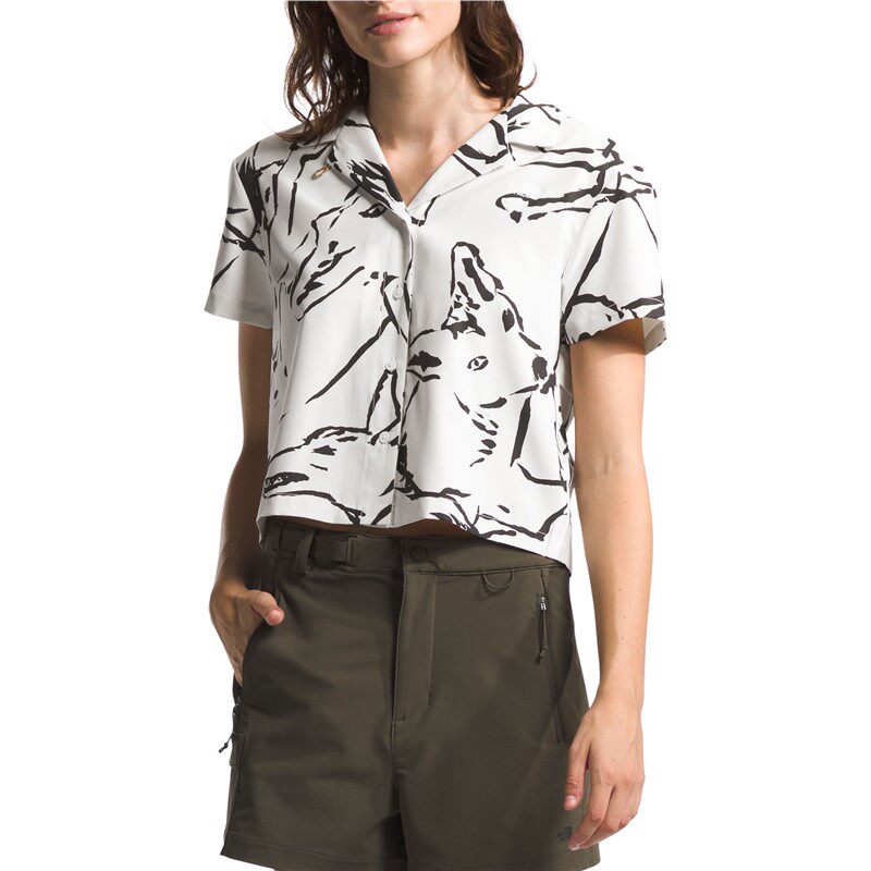 THE NORTH FACE/北面女短袖衬衫印花T恤吸汗透气时尚夏季通勤正品