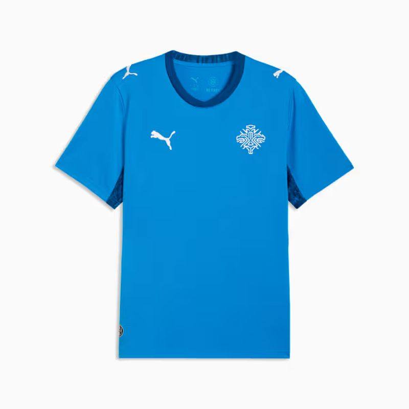 PUMA/彪马男士T恤短袖冰岛主场足球衣红色冰岛队复刻版球衣快干