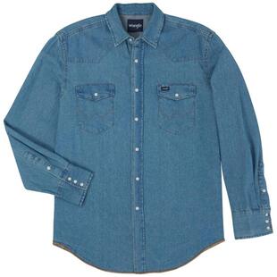 Wrangler/威格男衬衫纯棉方领长袖牛仔宽松透气正品A1800312