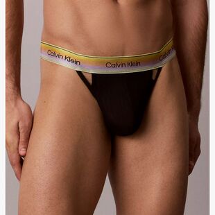 CALVIN KLEIN男士丁字裤CK内裤男性感大胆情趣内衣金色弹性腰带