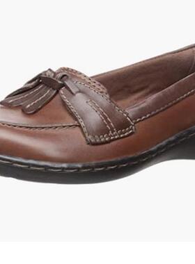 clarks其乐女单鞋皮鞋瓢鞋方头浅口通勤时尚一脚蹬真皮春秋491878