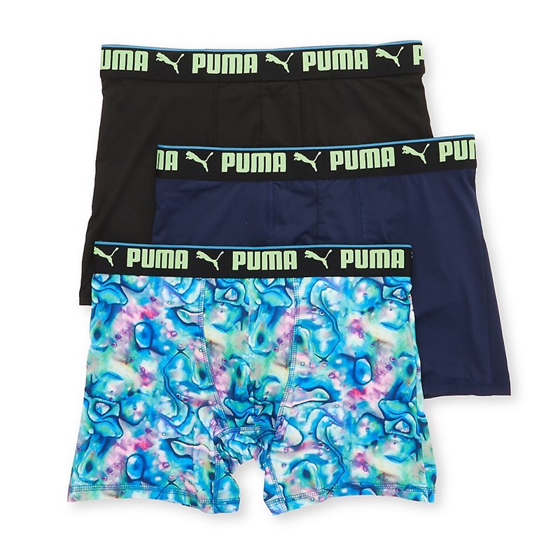 Puma/彪马男短裤运动休闲平角内裤3条装印花吸汗透气四季新款正品