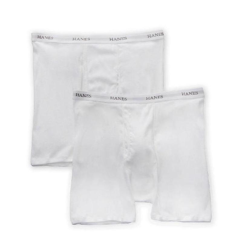 HANES/恒适男内裤中腰透气短裤平角裤透气2条装纯色正品7690W2