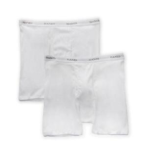 HANES/恒适男内裤中腰透气短裤平角裤透气2条装纯色正品7690W2