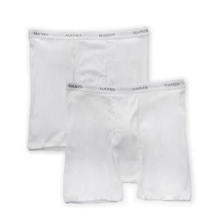 HANES/恒适男内裤中腰透气短裤平角裤透气2条装纯色正品7690W2